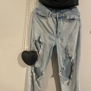 Light Blue Distressed Women Jeans